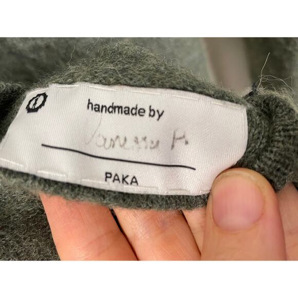 PAKA The Hoodie hooded crew neck long sleeve eucalyptus green sweater unisex XS - Picture 5 of 12